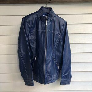 NEVER WORN Bradley 100% Leather Blue Jacket size Medium